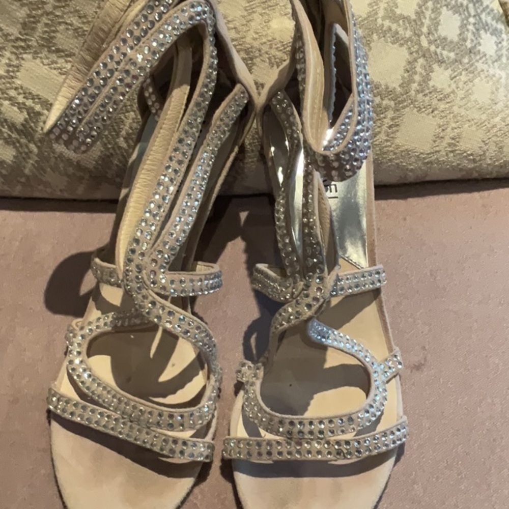 Michael Kors grey and silver gladiator sparkly caged sandals in 7.5